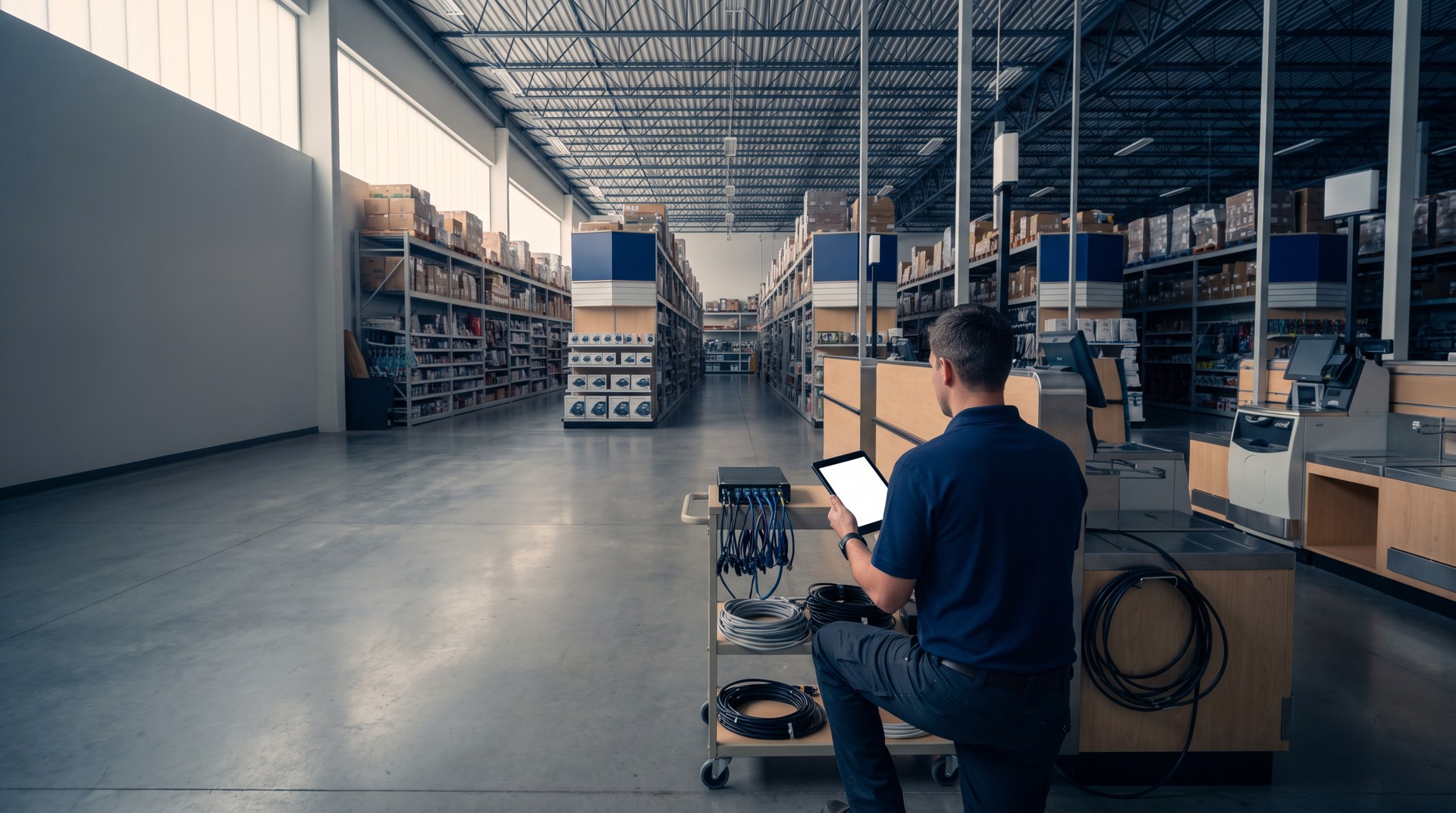 Technology field service in a large retail environment